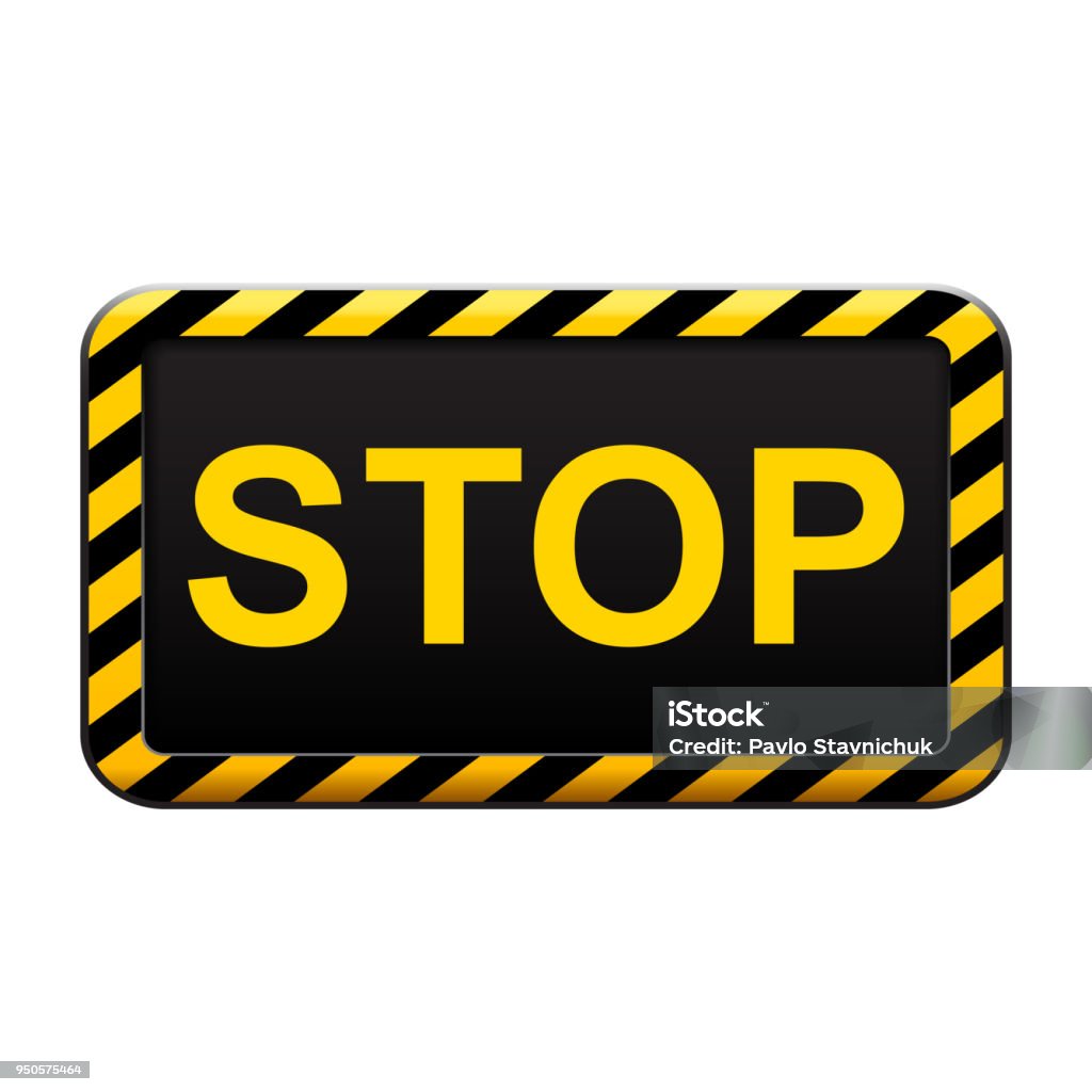 Stop Color Yellow Warning Yellow Sign Stop Stock Vector Stock Illustration - Download ...