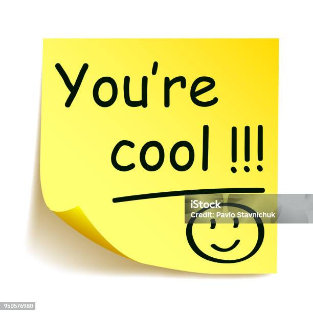Cool Off Note Yellow Sticker With Black Postit Youre Cool Note Hand Written Stock ...