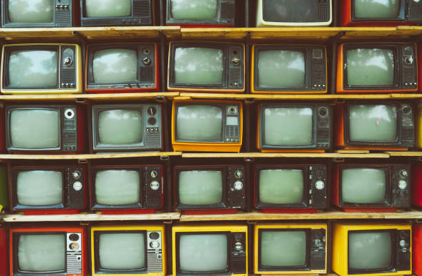 vintage televisor - televisión fotos fotografías e imágenes de stock