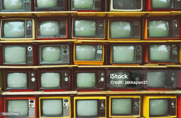 Vintage Television Stock Photo - Download Image Now - Television Set, Retro Style, 1970-1979