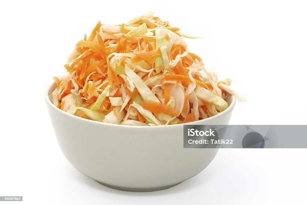 Marinated cabbage. Object over white.  Coleslaw Stock Photo