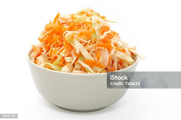 Marinated Cabbage Object Over White Stock Photo - Download Image Now - Coleslaw, White Background, Cabbage