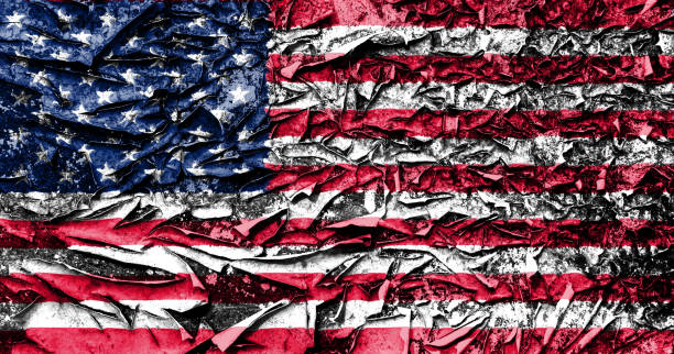 istock USA flag painted on cracked old painted board 950578640