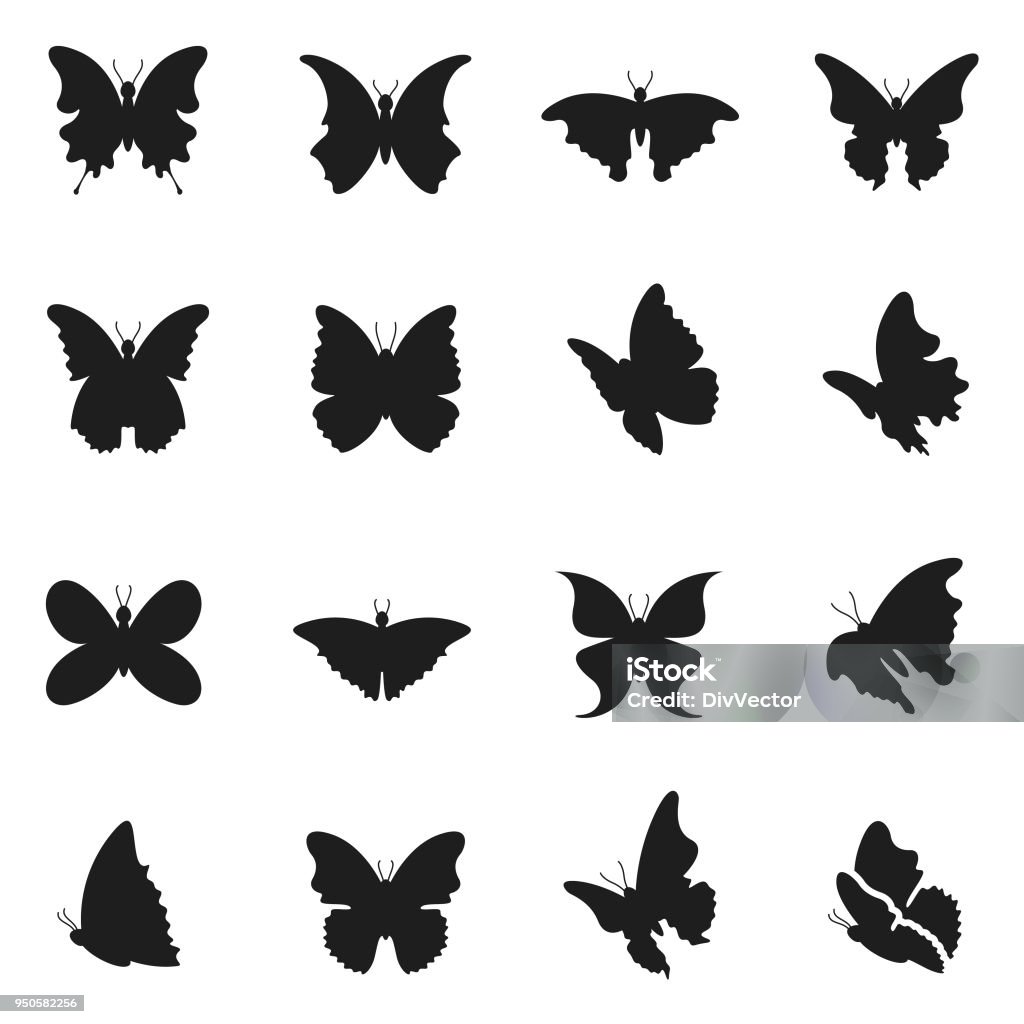 Butterfly icon set Butterfly icon set , vector illustration Butterfly - Insect stock vector