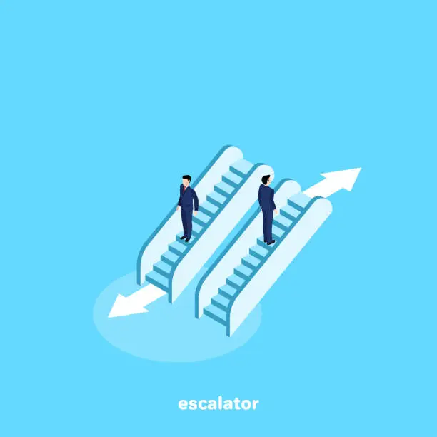 Vector illustration of escalator