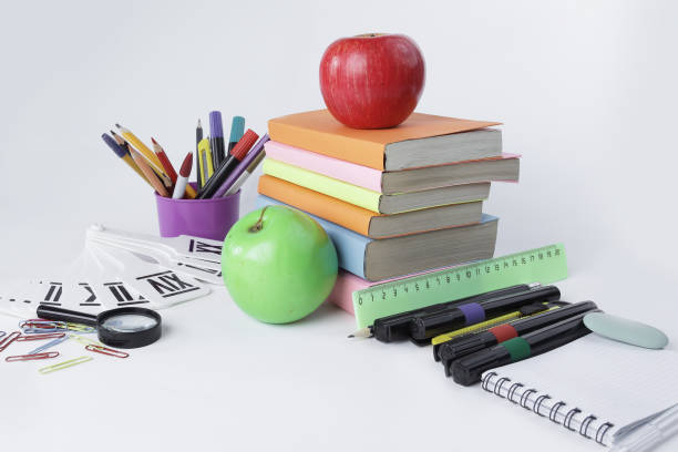 istock frame for text and school supplies on a white background 950586756