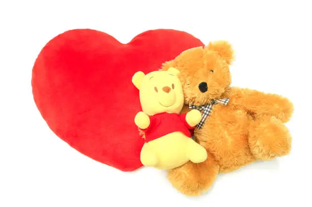 Photo of Lovely teddy bear , pooh bear and red heart