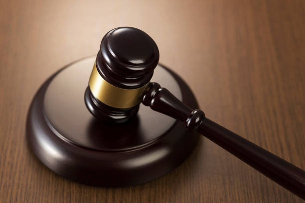 istock Wooden hammer / trial & auction illustration purpose 950587394