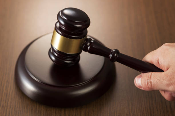 istock Wooden hammer / trial & auction illustration purpose 950587498