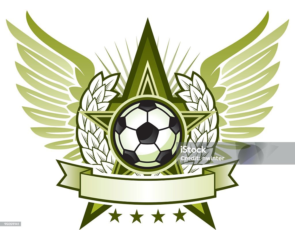 Winged emblema de futebol - Vetor de Asa animal royalty-free