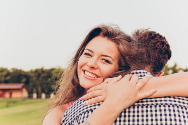 istock Lovers man and woman hugging 950597236