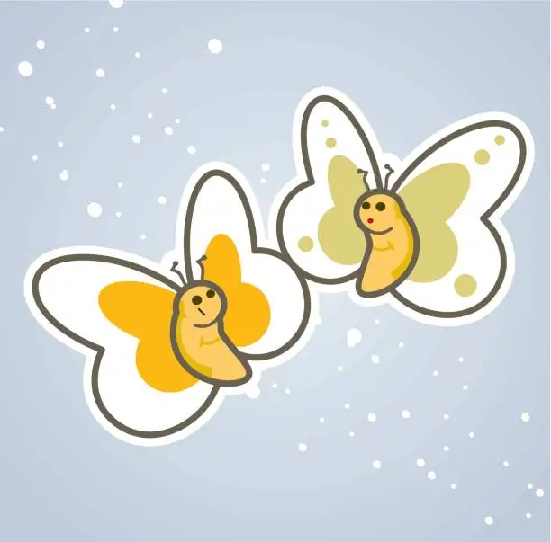 Vector illustration of butterflys in love