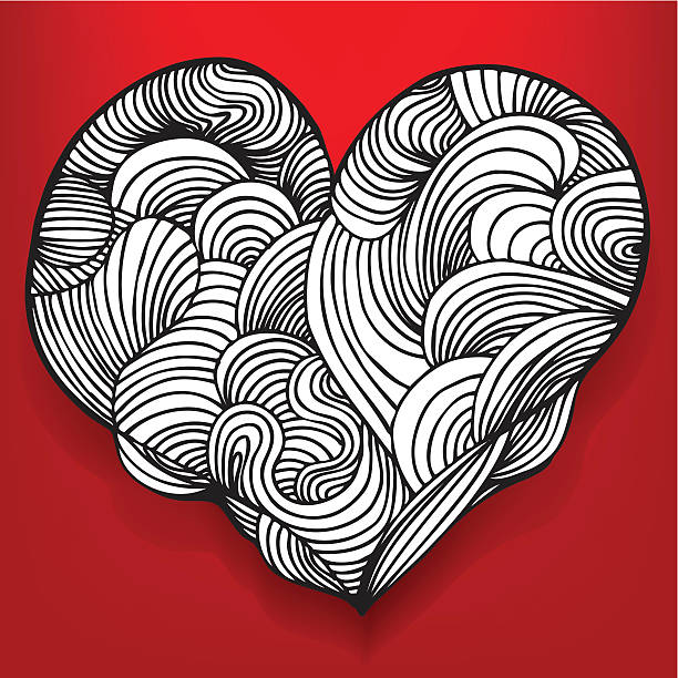 Cute Heart Shape vector art illustration