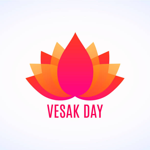 Abstract Lotus Flower Logo with Black Lines. Vector illustration. Abstract Lotus Flower Logo. Happy Vesak day. Vector illustration. vesak day stock illustrations