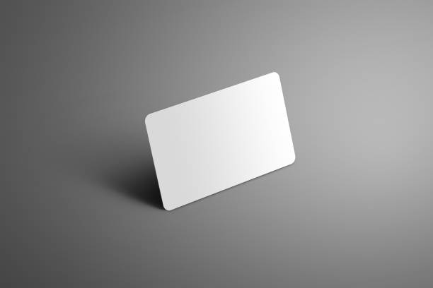 istock Realistic white mockup one  bank (gift) card with shadows on a gray background. 950603586