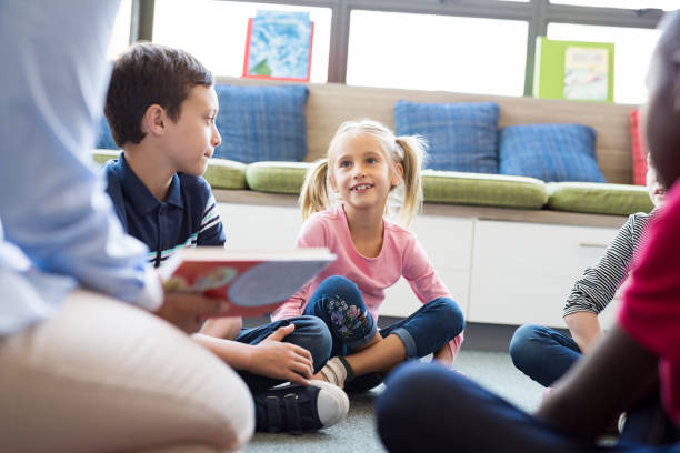 istock Cute girl listening stories 950603916