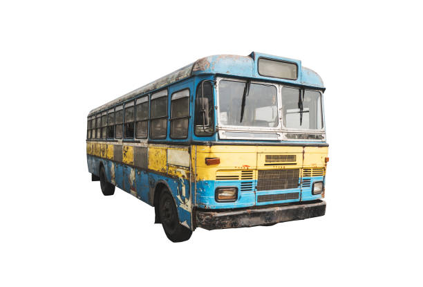 an isolated grungy old bus or coach - bus coach bus travel isolated imagens e fotografias de stock