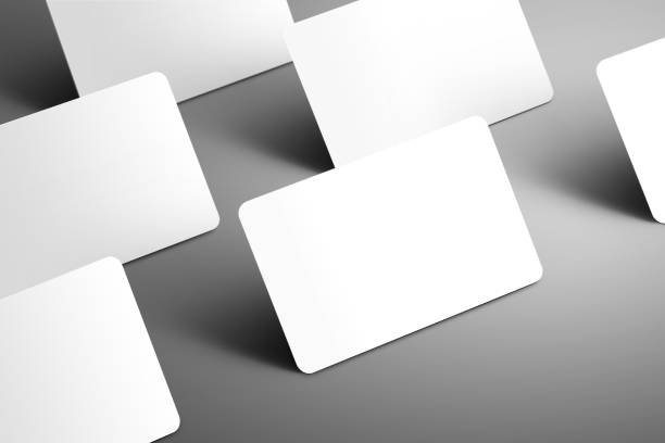 istock Realistic template of a few blank gift (bank) card isolated on a gray background 950607280