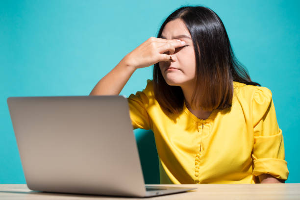 istock Woman has eye pain 950608566