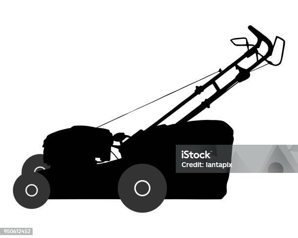 Lawnmower Stock Illustration - Download Image Now - In Silhouette, Lawn Mower, Mowing