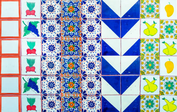 Mexican mix mosaic tile background