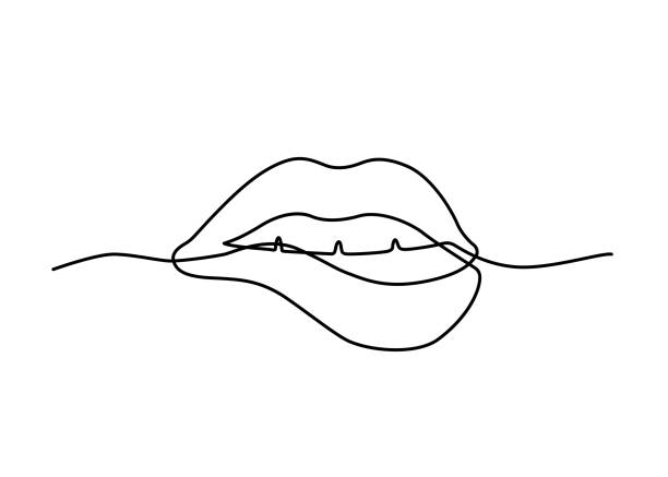 линия27 - sexy lips stock illustrations