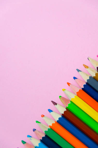istock Set of colour pencils on pink background 950614280