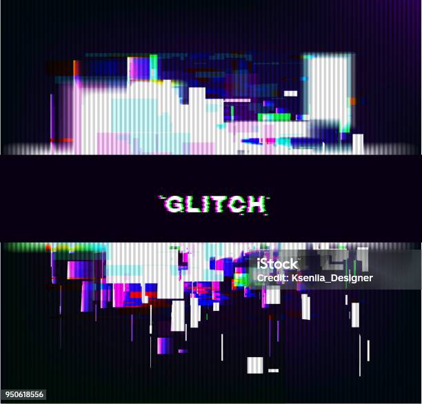 Color Glitch Background Distortion Effects For Advertising Vector Illustration Stock Illustration - Download Image Now