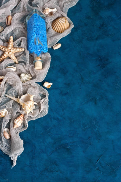 istock Nautical background  of different seashells and  starfish 950618876