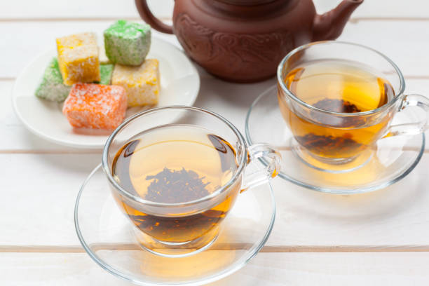 istock tea on the wooden table 950622060