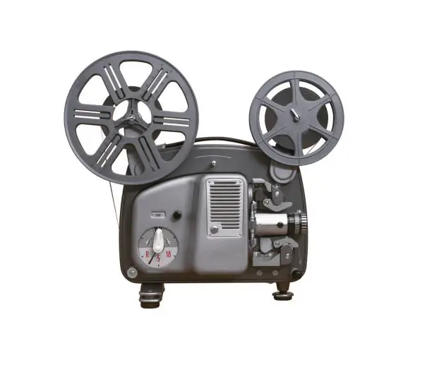 8mm film projector isoated on white background