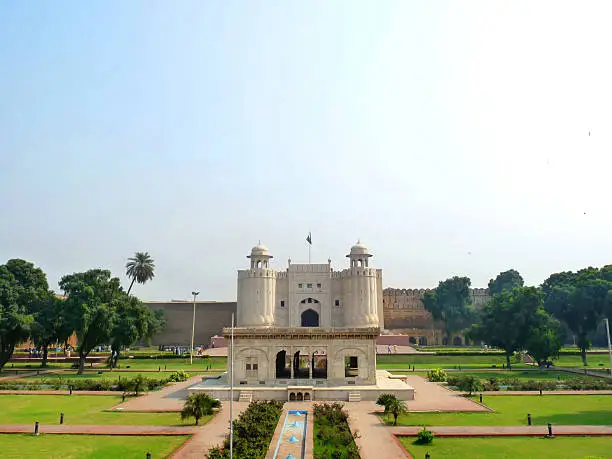 Photo of View of Lahore Fort and green fields