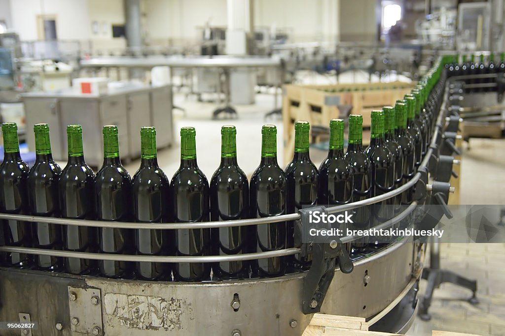 Wine production line  Conveyor Belt Stock Photo