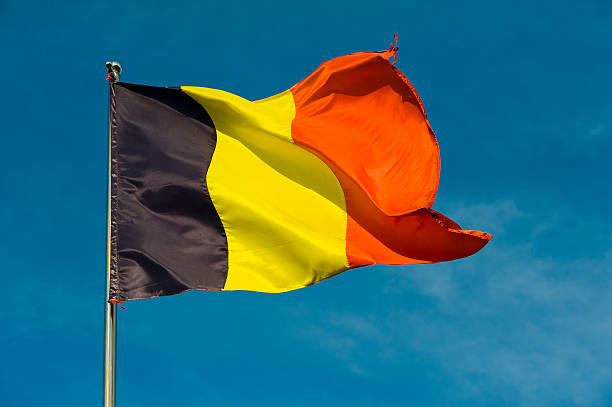 belgian flag - belgische vlag stockfoto's en -beelden