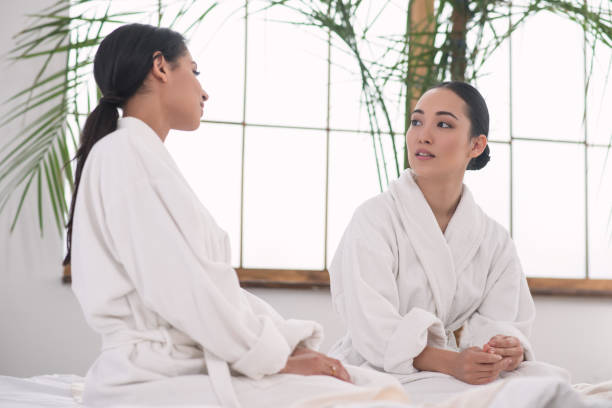 istock Delighted young women doing beauty procedures 950629766