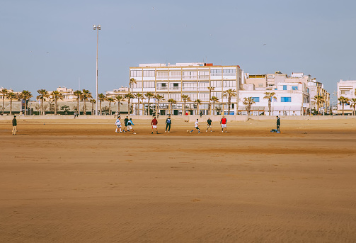 La Caleta Beach, Balneario de la Palma Building and Castle of Santa Catalina - Cadiz, Andalusia, Spain