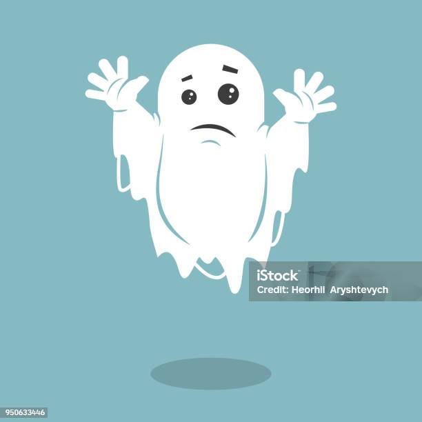 Ilustración de Ilustración De Un Fantasma Triste y más Vectores Libres de Derechos de Fantasma - Fantasma, Viñeta, Tristeza