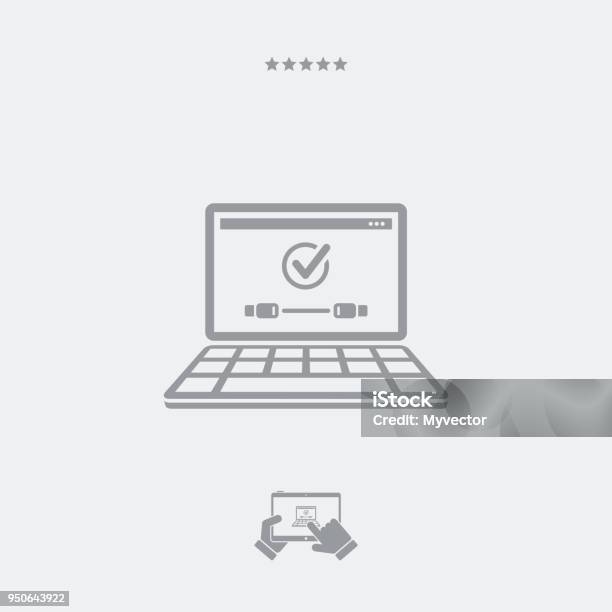 Computer Icon In Check Connection Check For Cable Connection To Laptop Stock Illustration - Download ...