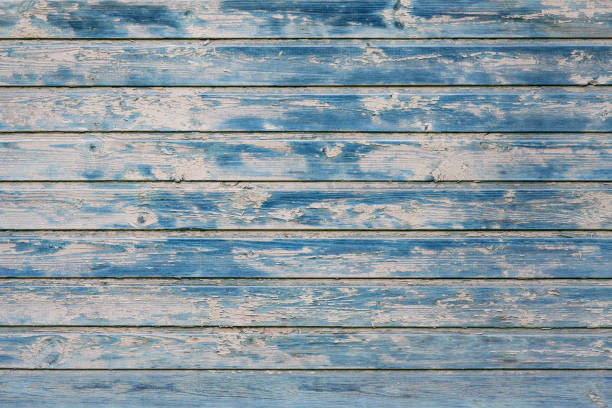 istock horizontal  wooden boards with shabby blue paint 950644404