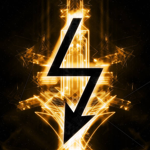 Sign of lightning with neon effect