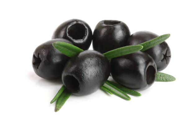 istock whole black olives with rosemary leaf isolated on white background macro 950649736