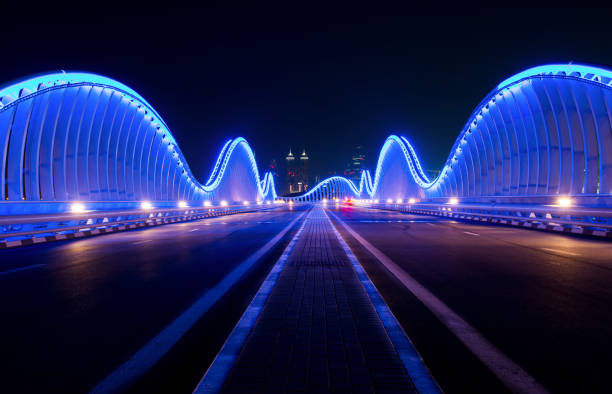 istock Meydan bridge in Dubai at night 950656090