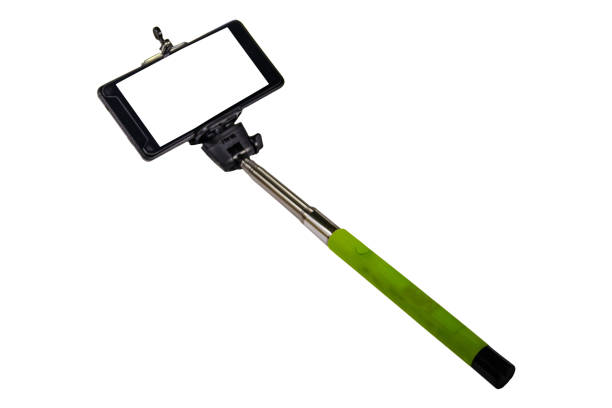 istock Monopod for selfie with smart phone isolated on white background 950656160