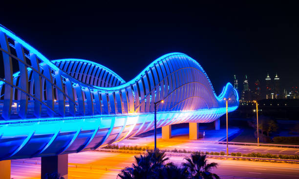 istock Meydan bridge in Dubai at night 950658324