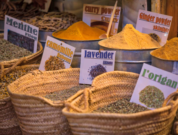 erbe e spezie in vendita (hdri) - lavender mint tea foto e immagini stock