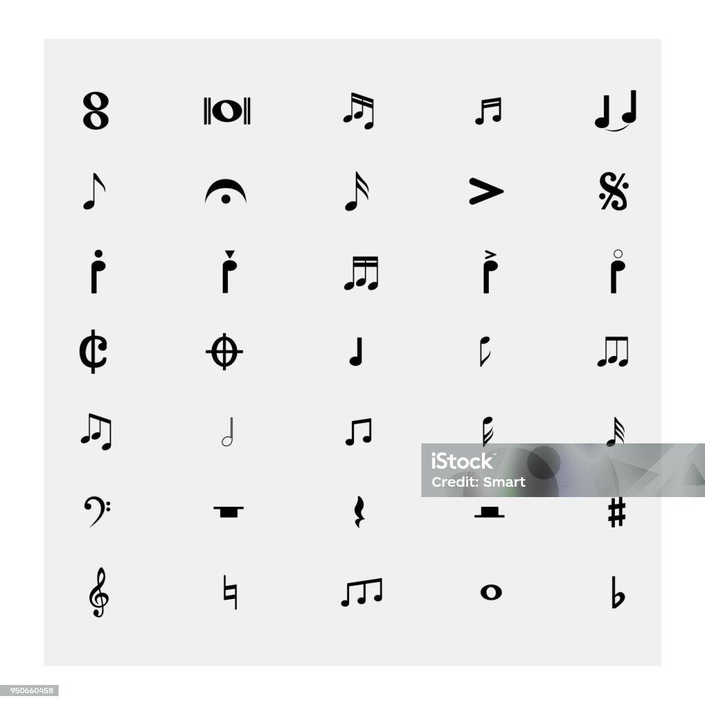 Collection of Musical Notes. Vector illustration Music stock vector