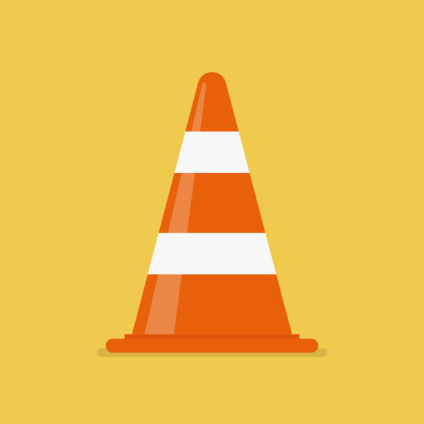 Traffic cone vector illustration Traffic cone vector illustration. Flat style design cone shape stock illustrations