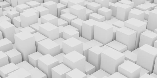 istock Abstract various size of white box in grid pattern,Concept of urban city planning.Architecture element . 950670902