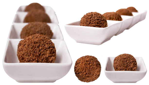 istock Chocolate desserts isolated on white for design 950672396