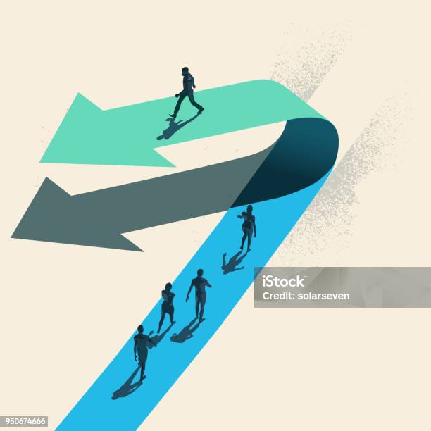 A Change Of Direction Stock Illustration - Download Image Now - Change, Concepts, Occupation
